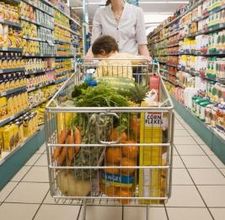 Grocery shopping with a small child