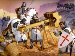 A painting of a scene during the Crusades