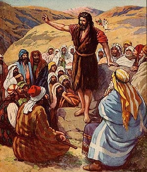 John the Baptist preaching in the dessert