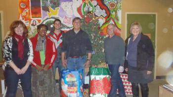 Volunteers and members of the Sanctuary Youth Center Staff