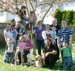 Kathie Chiu (center) with her family