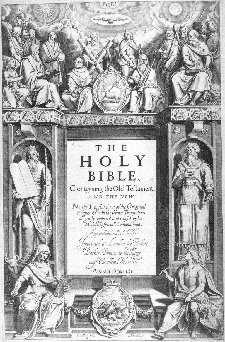 Title page of the first edition of the King James Bible in 1611