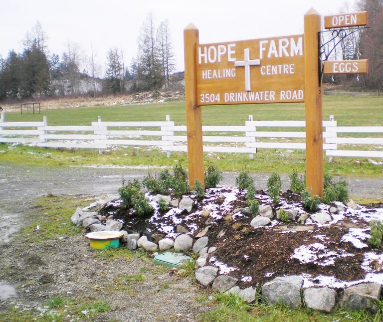 The Hope Farm Healing Center Sign