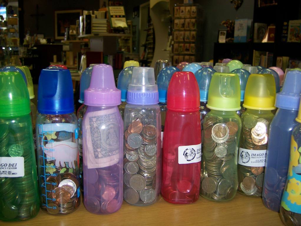 Baby Bottles filled with Coins